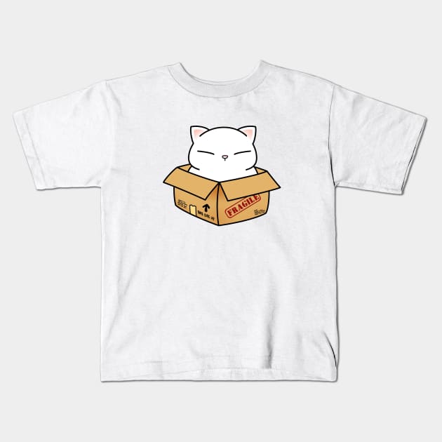 Cat in the Box Kids T-Shirt by Takeda_Art